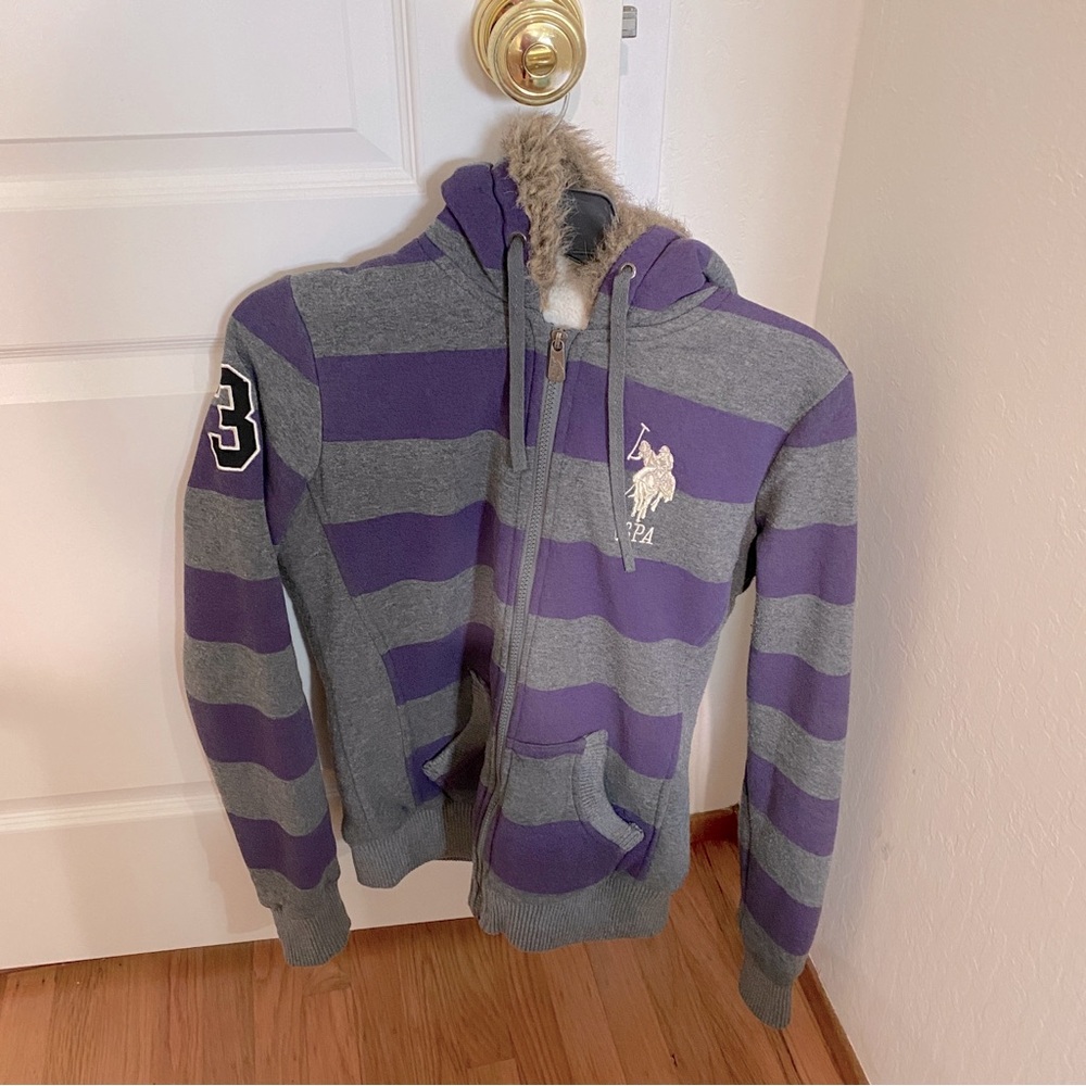 USPA Purple Striped Fleece Jacket